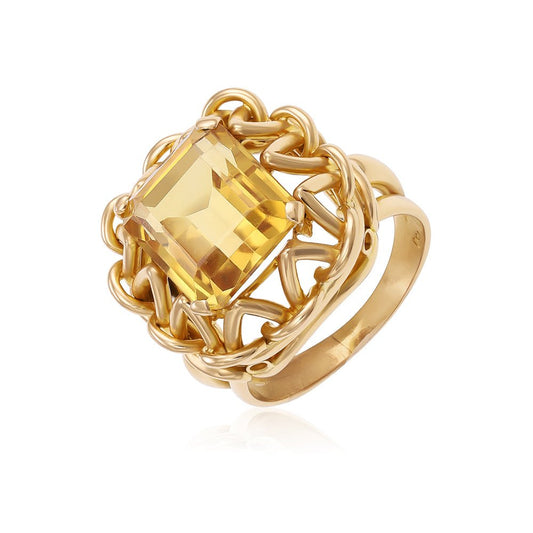 18ct yellow gold Pre-owned quartz ring 6265 - FJewellery