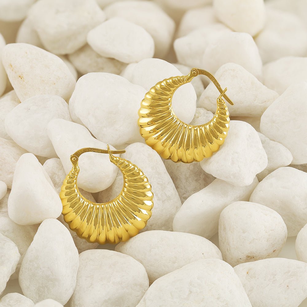 18ct yellow gold Shrimp Creole Earrings PKP0006 - FJewellery