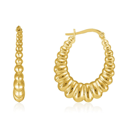 18ct yellow gold Shrimp Creole Earrings PKP0017 - FJewellery