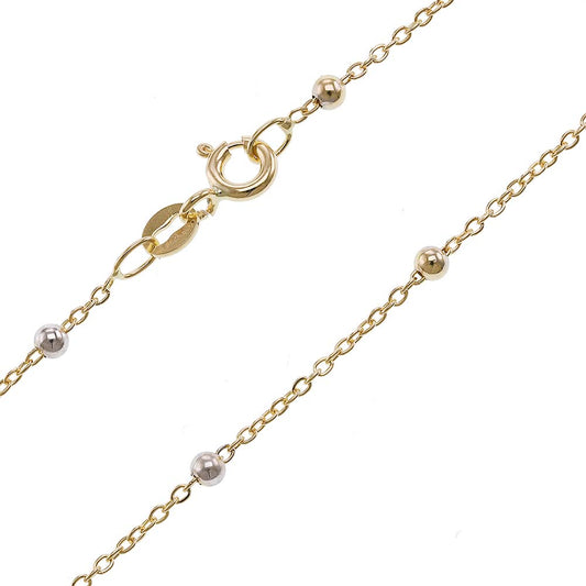 18ct Yellow & White Gold Fancy Chain -1.2mm - 18" - FJewellery