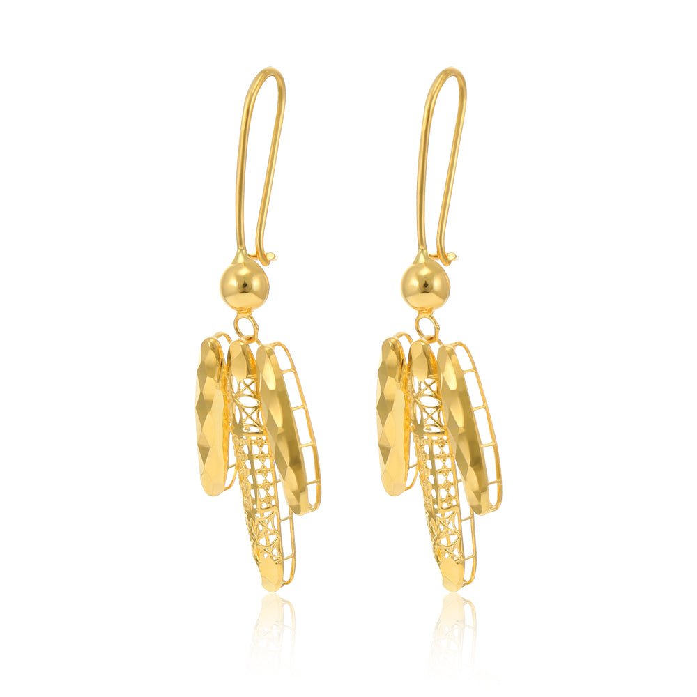 21ct Yellow Gold classic earrings - FJewellery