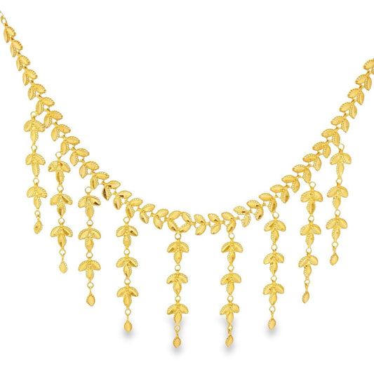 21ct Yellow Gold fancy Necklace NKS11 - FJewellery