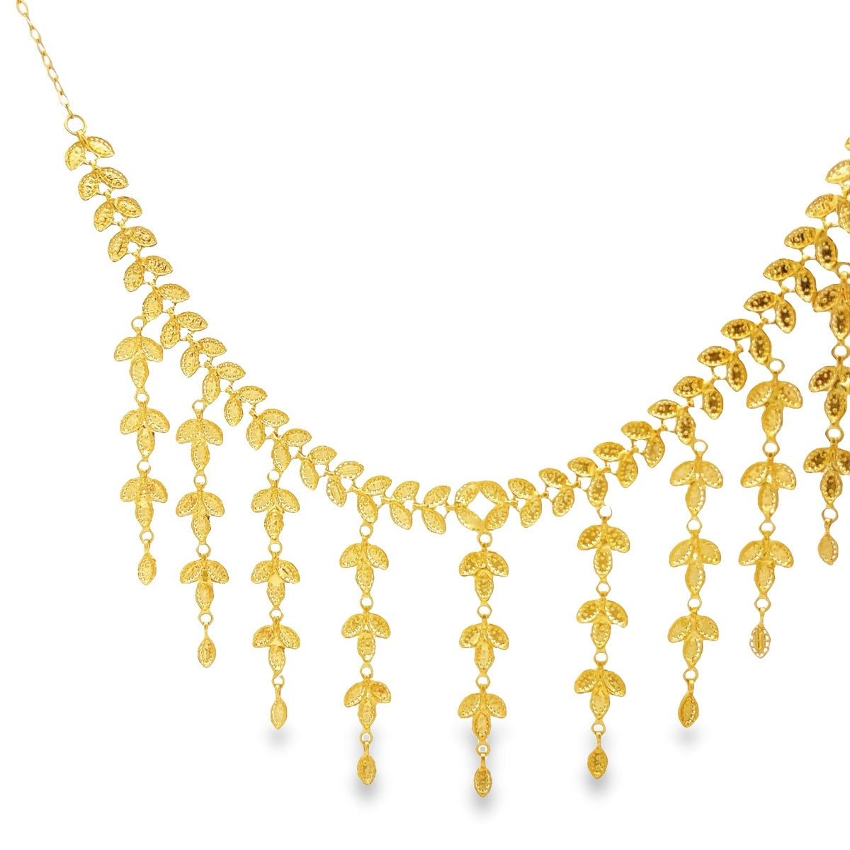 21ct Yellow Gold fancy Necklace NKS11 - FJewellery