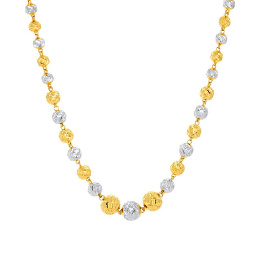 22ct Yellow and white Fancy Gold Necklace 02015197 - FJewellery