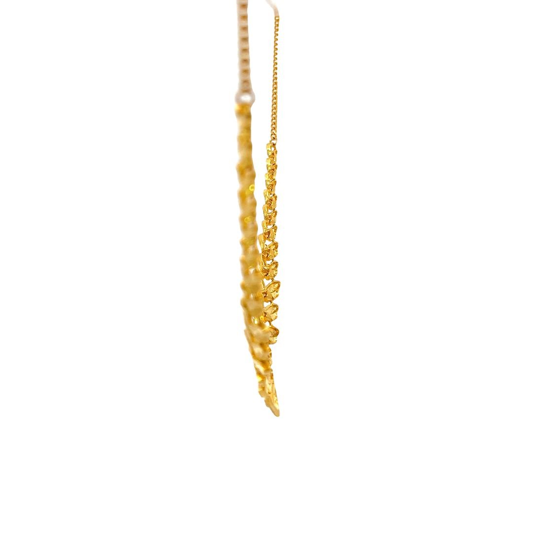 22ct yellow gold leaf necklace 02012731 - FJewellery