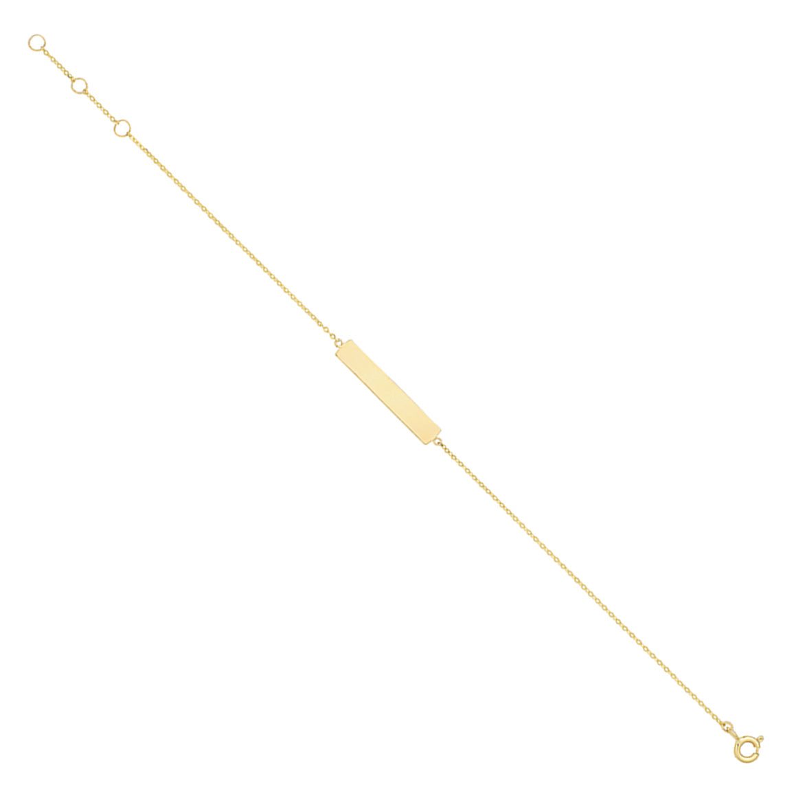 9 Carat Yellow Gold Classic ID Bracelet - 7 Inches - FJewellery