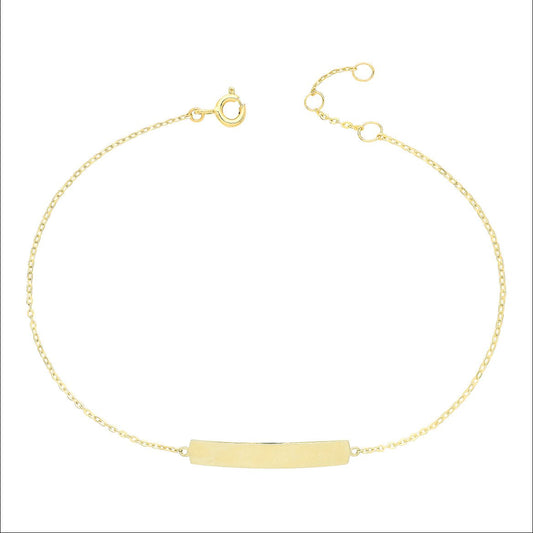 9 Carat Yellow Gold Classic ID Bracelet - 7 Inches - FJewellery