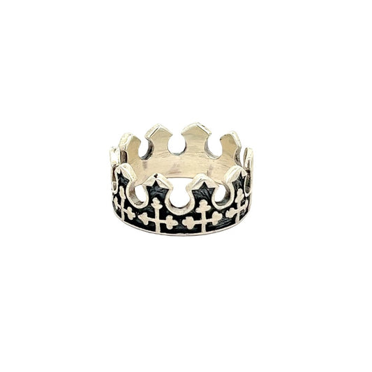 925 silver crown ring with crosses AS0049 - FJewellery