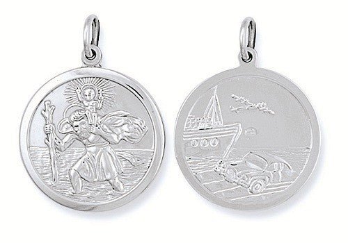 925 Silver Double Sided St Christopher Pendant - FJewellery