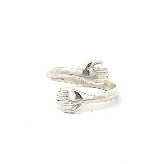 925 silver holding hands ring AS0018 - FJewellery