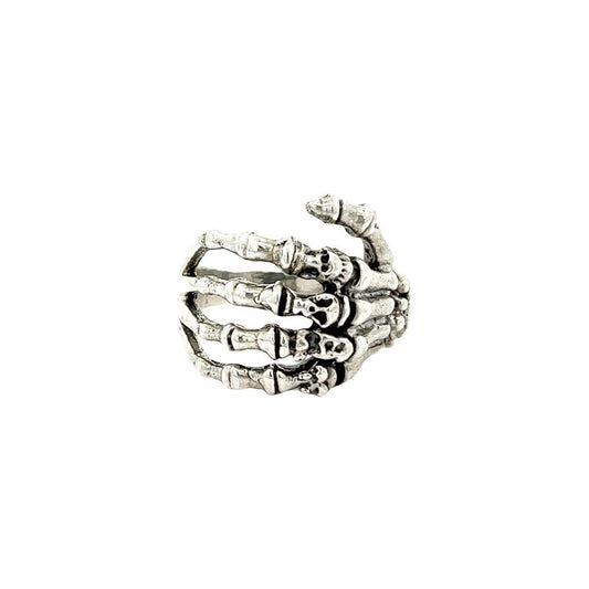 925 silver skeleton hand ring AS0008 - FJewellery
