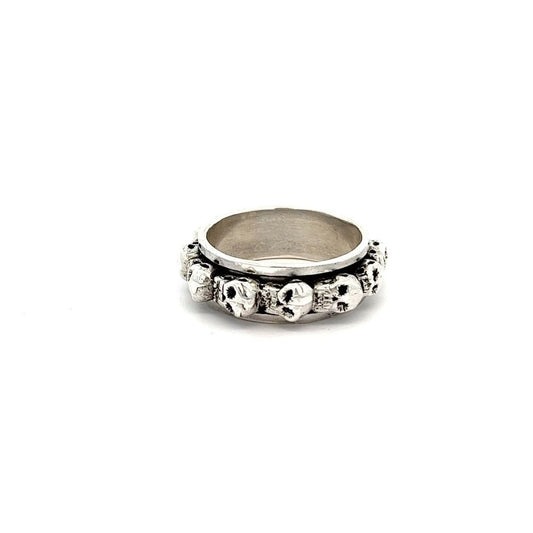 925 silver spinning skulls ring AS0020 - FJewellery
