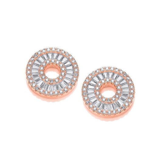 925 Sterling Circle Stud Earrings Set With CZs - FJewellery