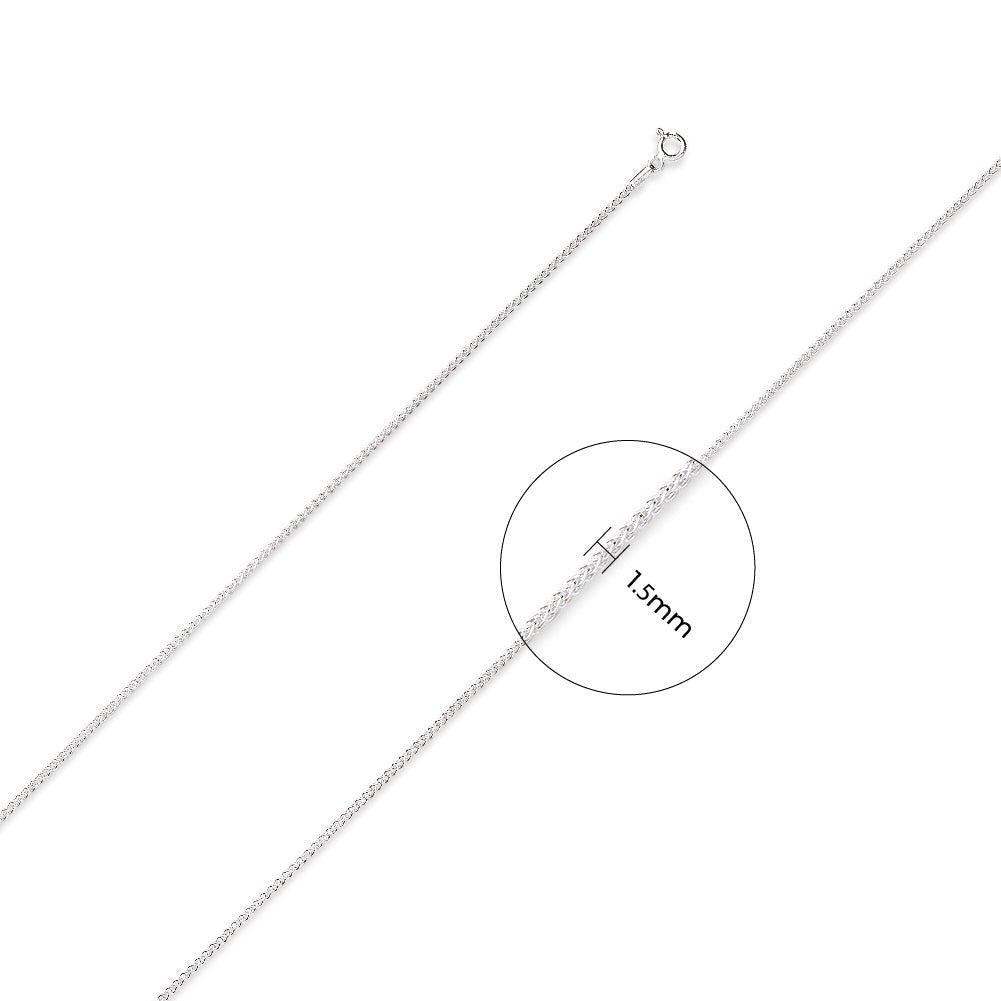925 Sterling Silver 1.5mm Spiga Chain - FJewellery