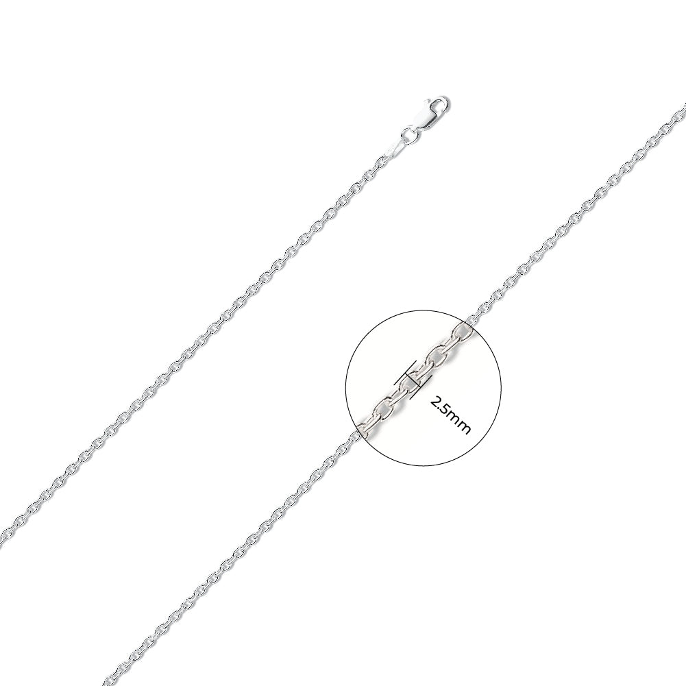 925 Sterling Silver 2.5mm Rolo Chain - FJewellery