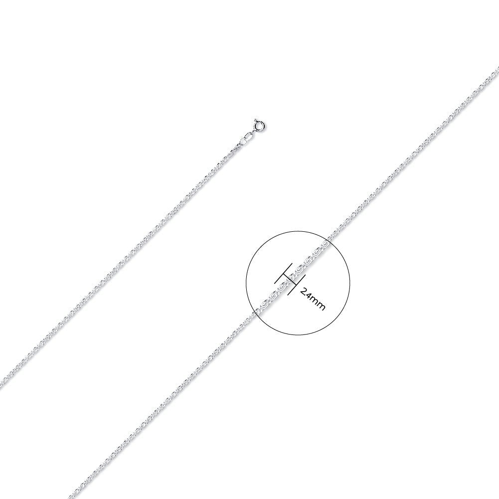 925 Sterling Silver 2.5mm Snail Chain - FJewellery