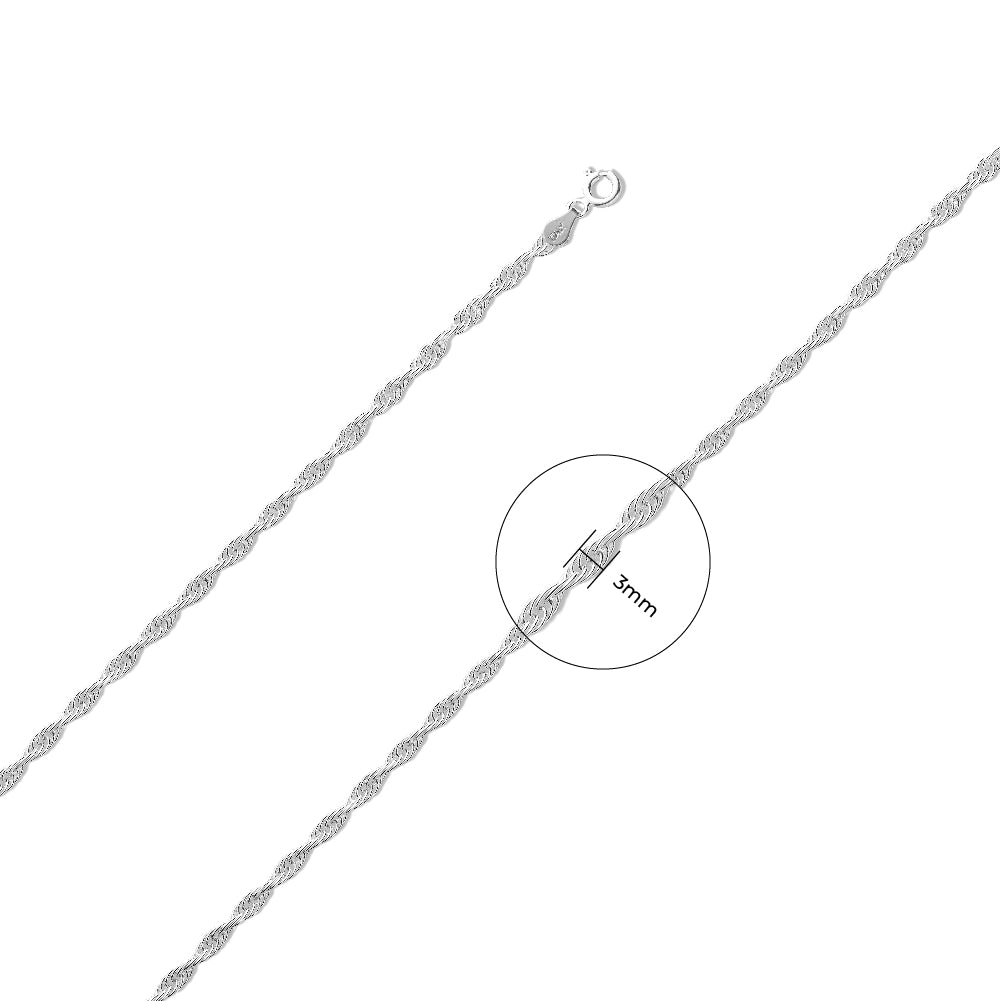 925 Sterling Silver 3.5mm Prince Of Wales Chain - FJewellery
