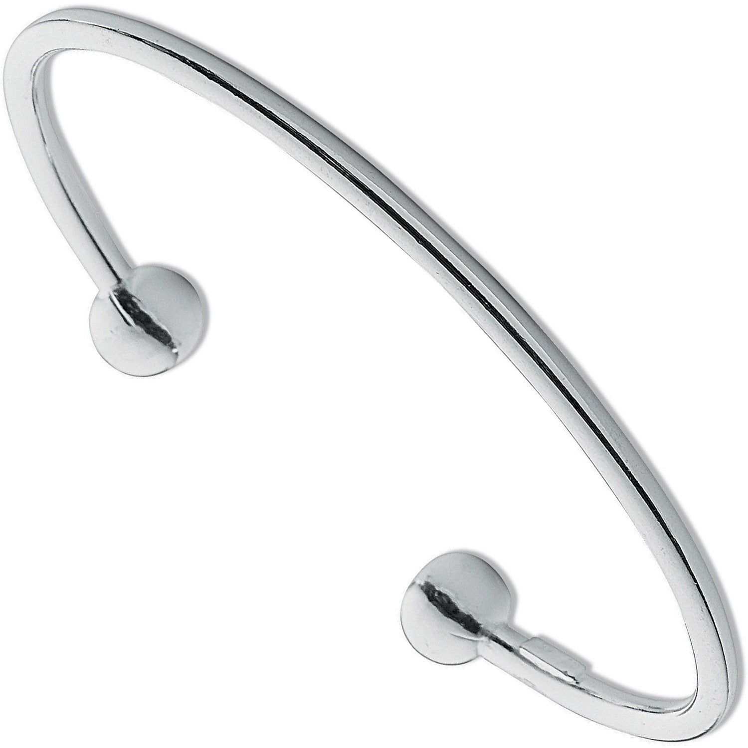 925 Sterling Silver 3mm Torque Ladies Bangle - FJewellery