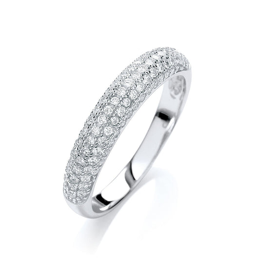 925 Sterling Silver 4mm Band Eternity Ring - FJewellery