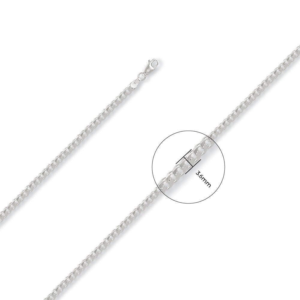 925 Sterling Silver 4mm Curb Chain - FJewellery