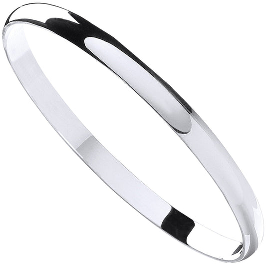 925 Sterling Silver 6mm D - Shaped Slave Bangle - FJewellery