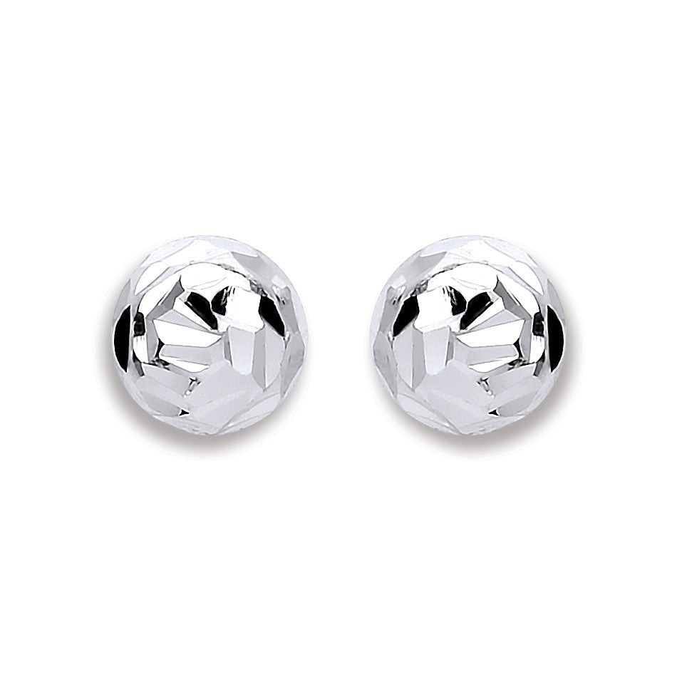 925 Sterling Silver 6mm Disco Half Ball Earrings - FJewellery