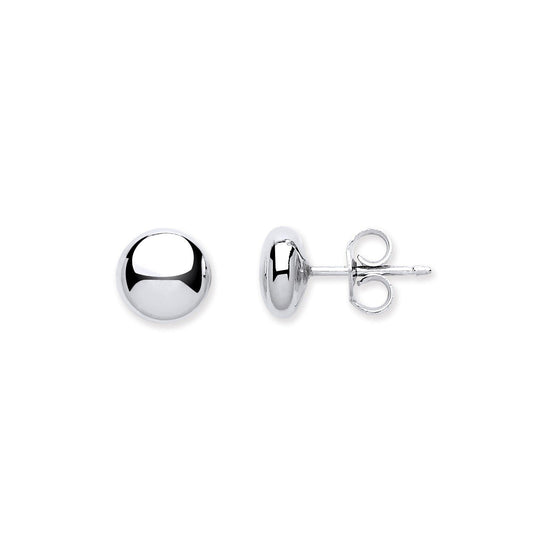 925 Sterling Silver 7mm Button Stud Earrings - FJewellery