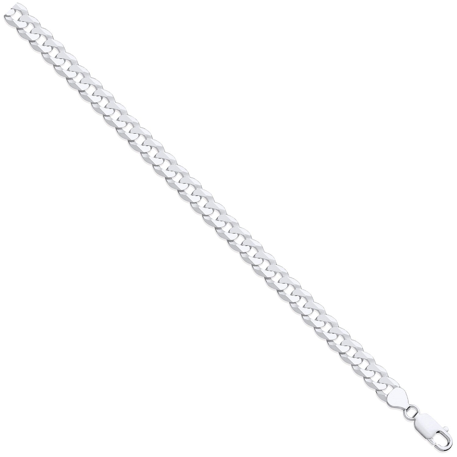 925 Sterling Silver 8mm Curb Chain - FJewellery