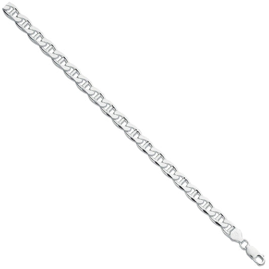 925 Sterling Silver Anchor Gents Bracelet 8mm 8" - FJewellery