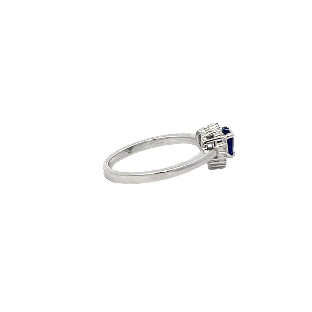 925 Sterling silver Blue CZ Heart Ring DSHSR0431 - FJewellery