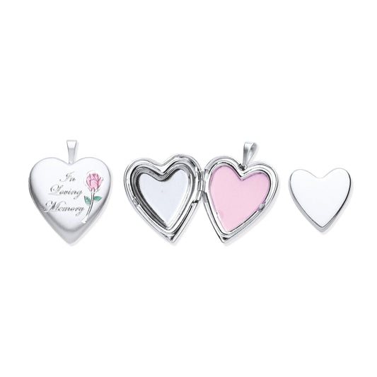 925 Sterling Silver Cremation Heart Locket - FJewellery