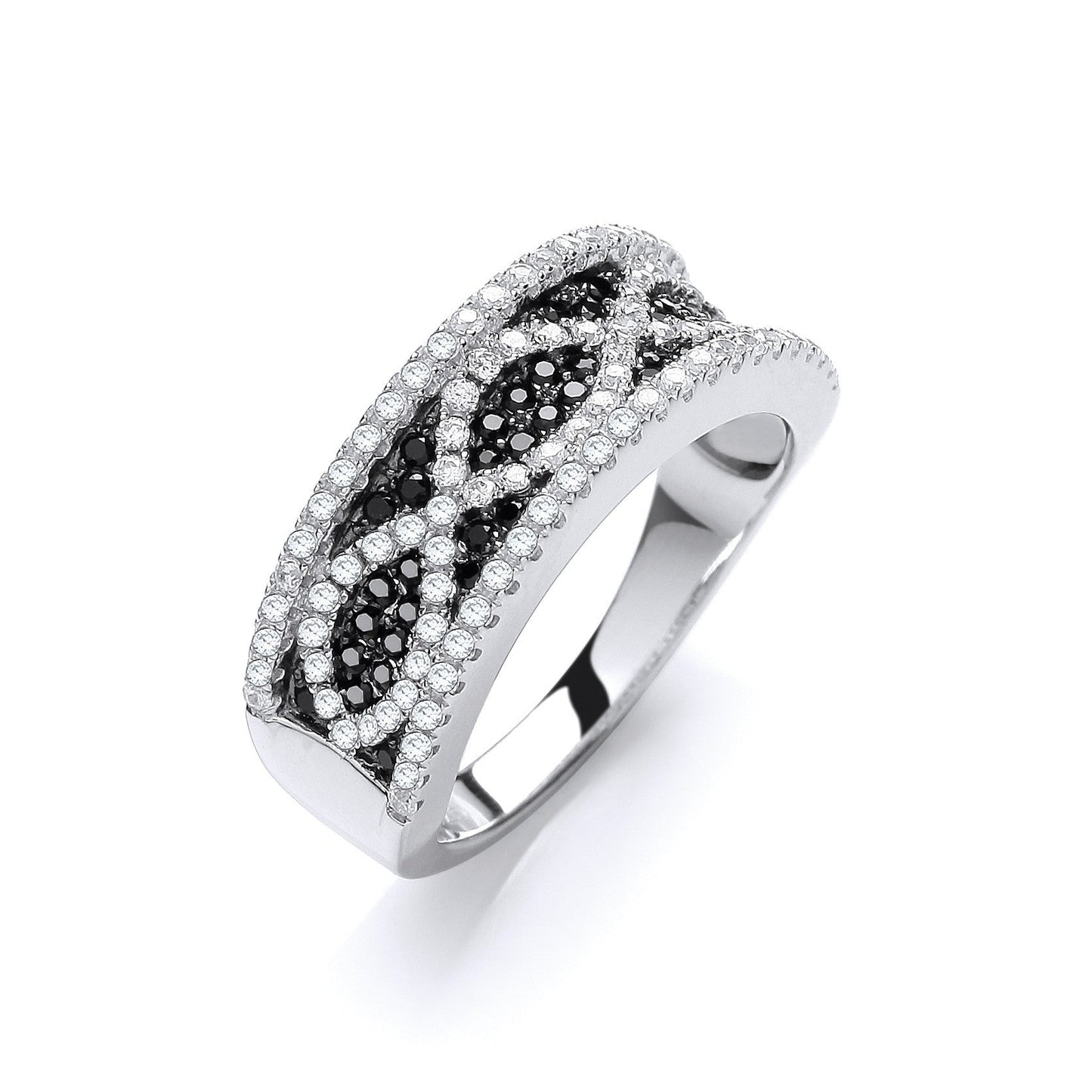 925 Sterling Silver Cubic Zirconia Dress Ring - FJewellery
