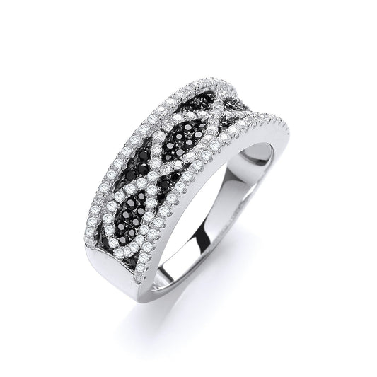 925 Sterling Silver Cubic Zirconia Dress Ring - FJewellery
