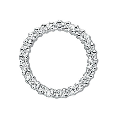 925 Sterling Silver Cz Circle of Life Pendant - FJewellery