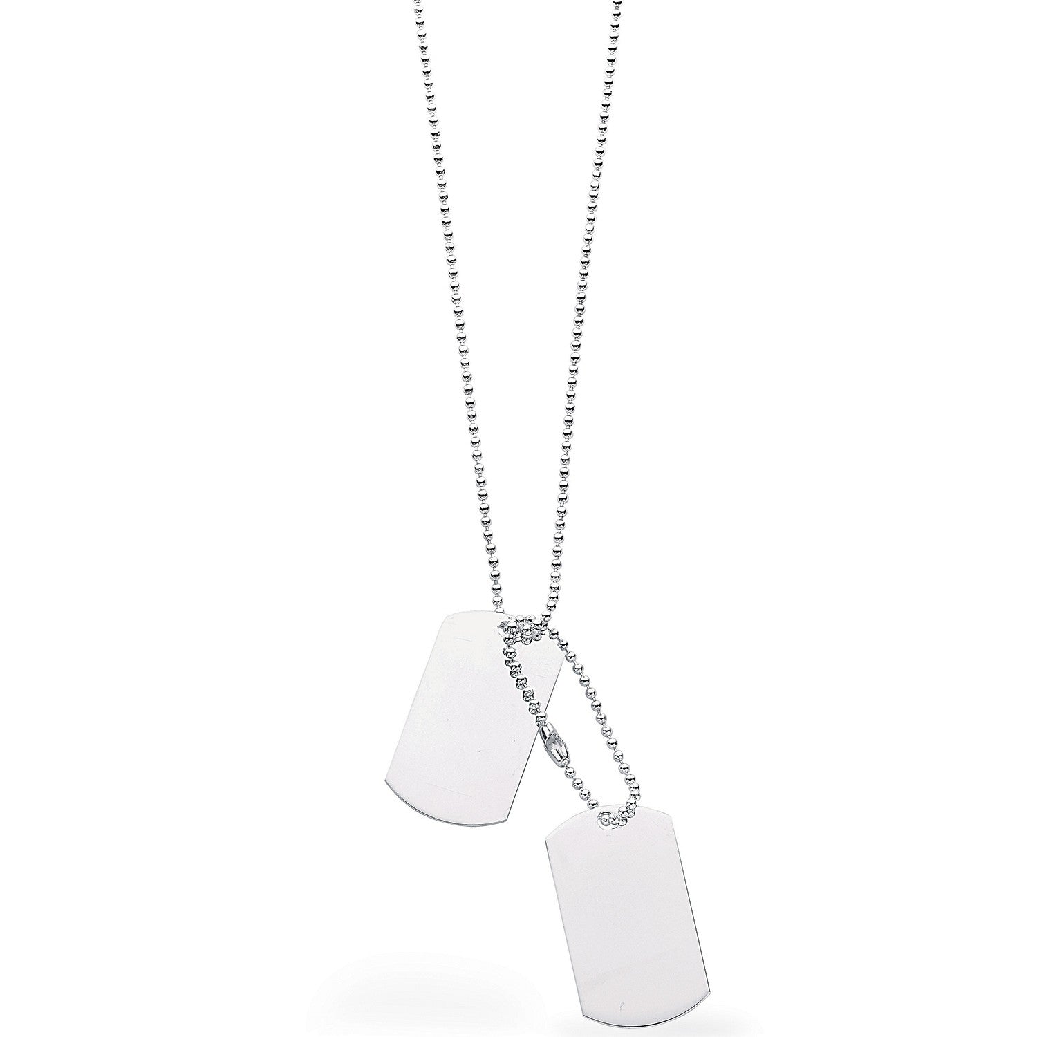 925 Sterling Silver Double Tag Necklace - FJewellery