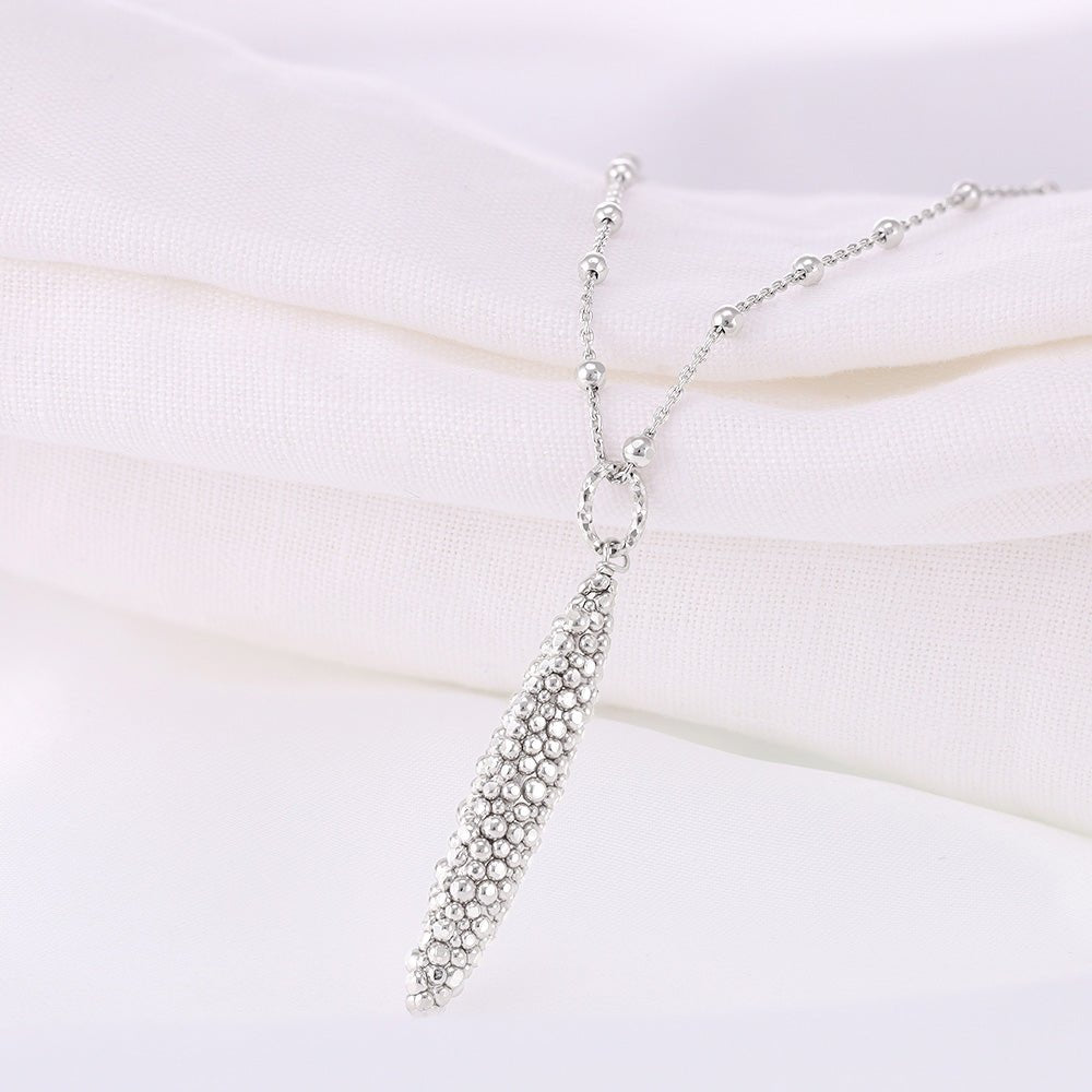 925 Sterling Silver Drop Pendant Necklace 17" - FJewellery