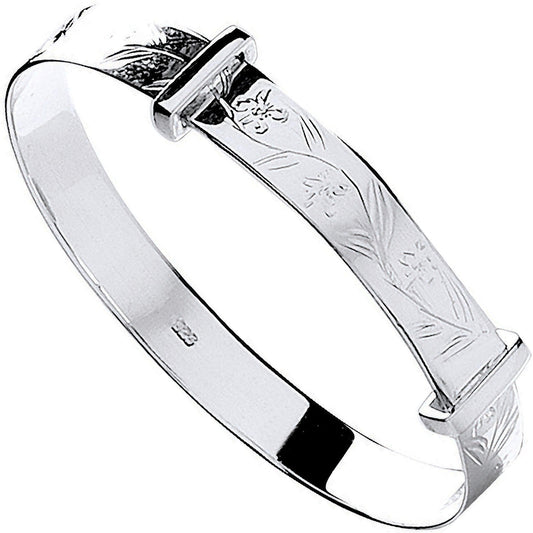 925 Sterling Silver Expandable Bangle 5.5mm - FJewellery