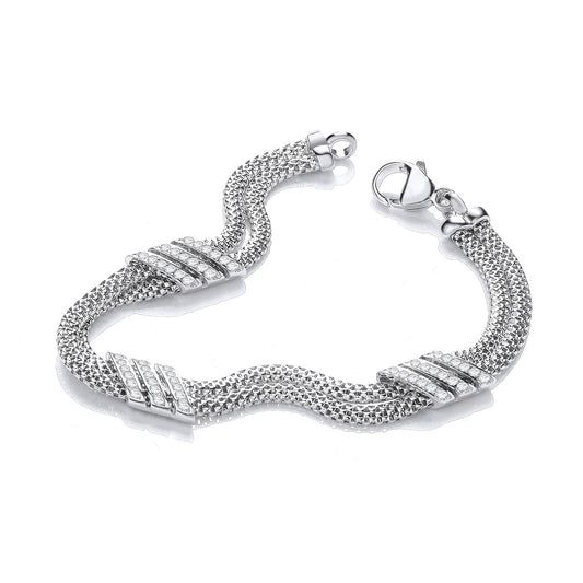 925 Sterling Silver Exquisite Mesh Bracelet - 7.5" - FJewellery