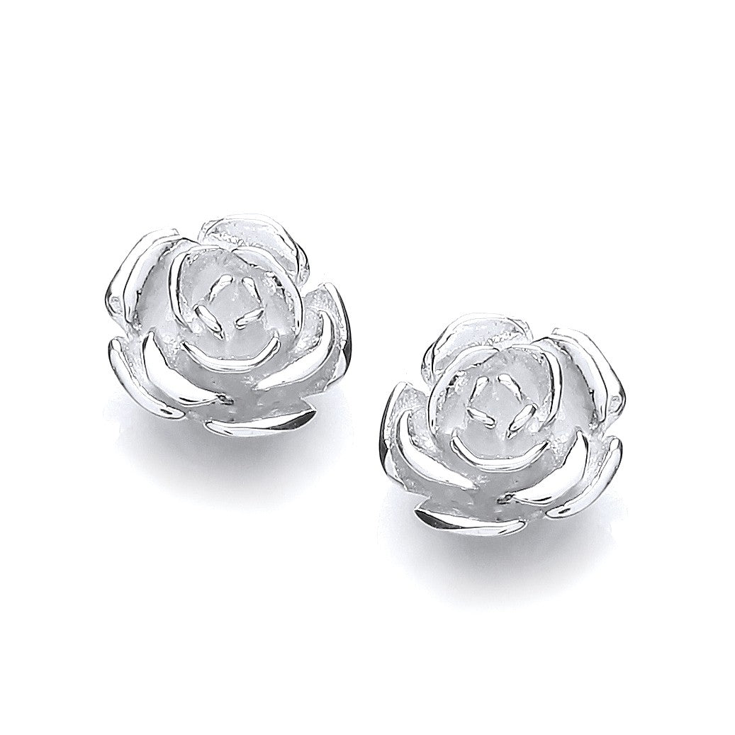 925 Sterling Silver Flower Stud Earrings - FJewellery
