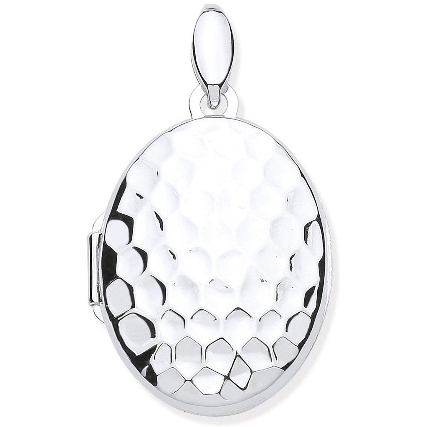 925 Sterling Silver Golf Ball Print Oval Locket - FJewellery