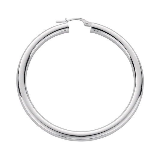 925 Sterling Silver Hoop Earrings 48.0 X 4.1mm - FJewellery