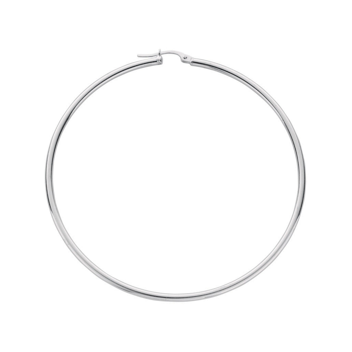 925 Sterling Silver Hoop Earrings 64.0 X 2.0mm - FJewellery