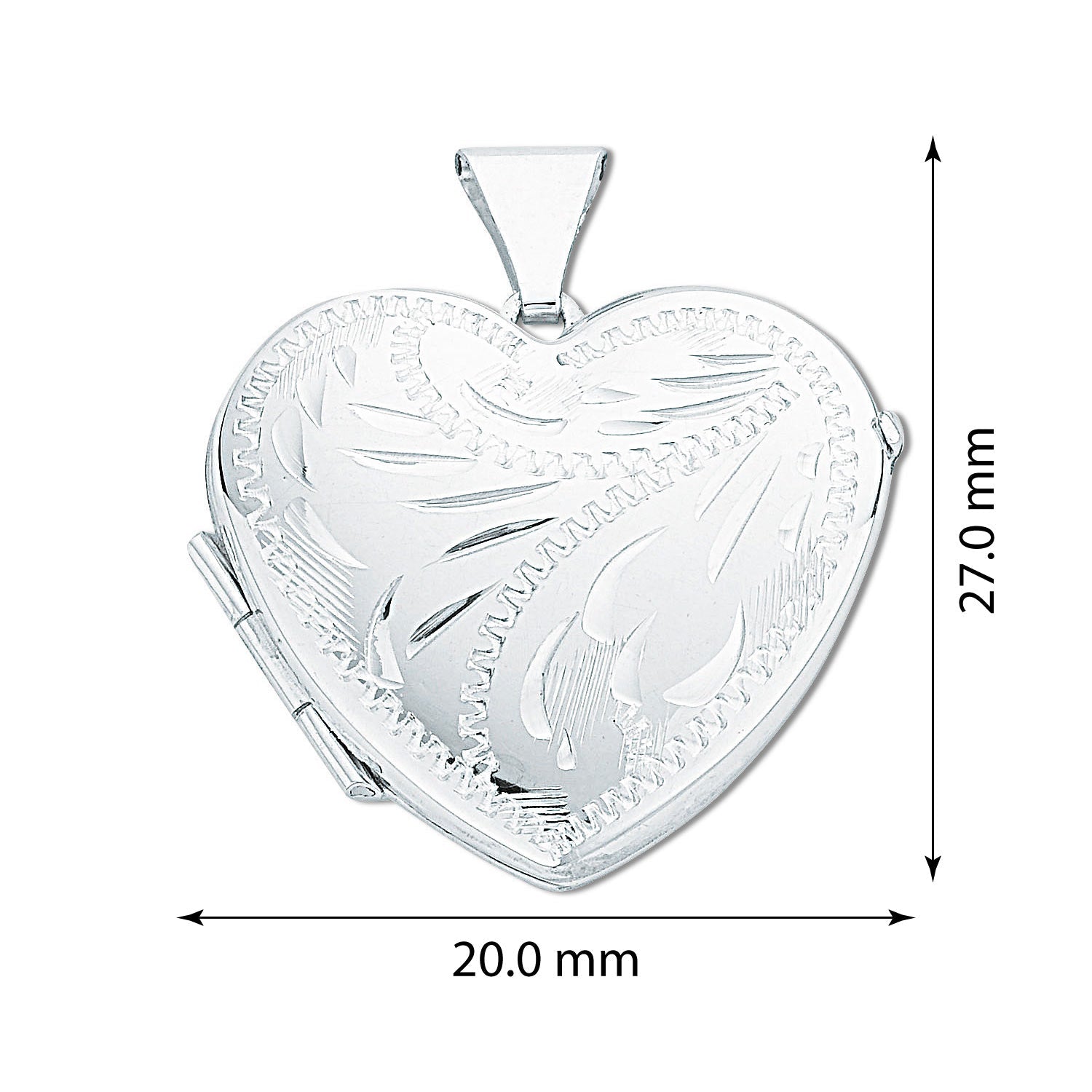925 Sterling Silver Medium Heart Shape Locket - FJewellery