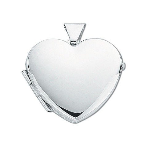 925 Sterling Silver Medium Heart Shaped Locket - FJewellery