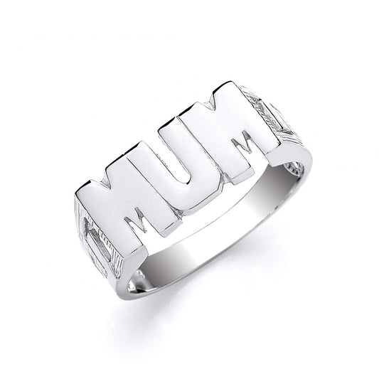 925 Sterling Silver MUM ID Ring - FJewellery