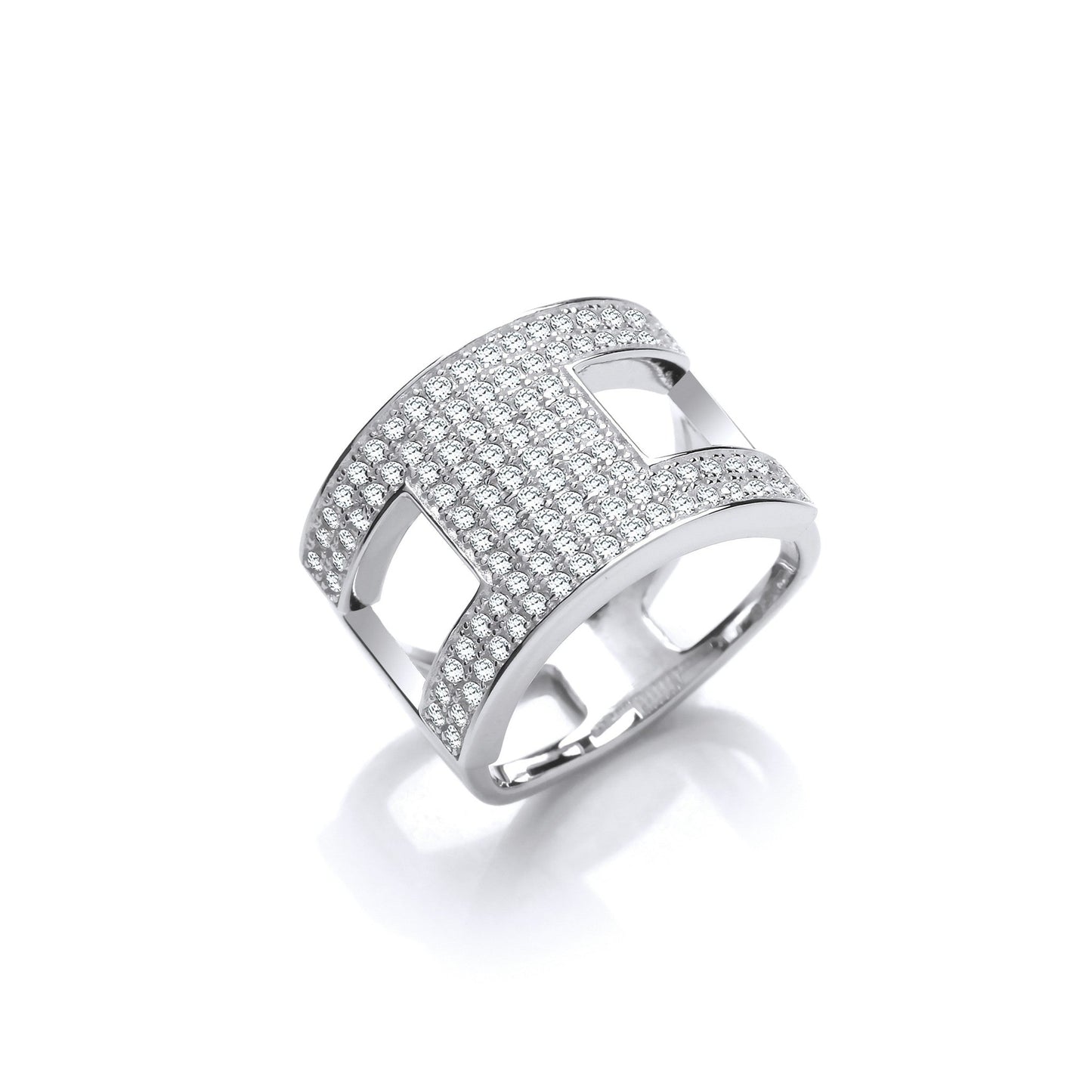 925 Sterling Silver New Fashion Open Cz Ring - FJewellery