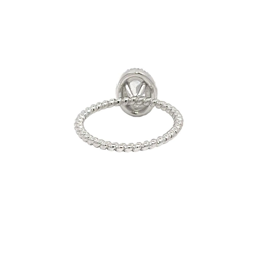 925 Sterling silver Oval Cz Solitaire Ring DSHSR0417 - FJewellery