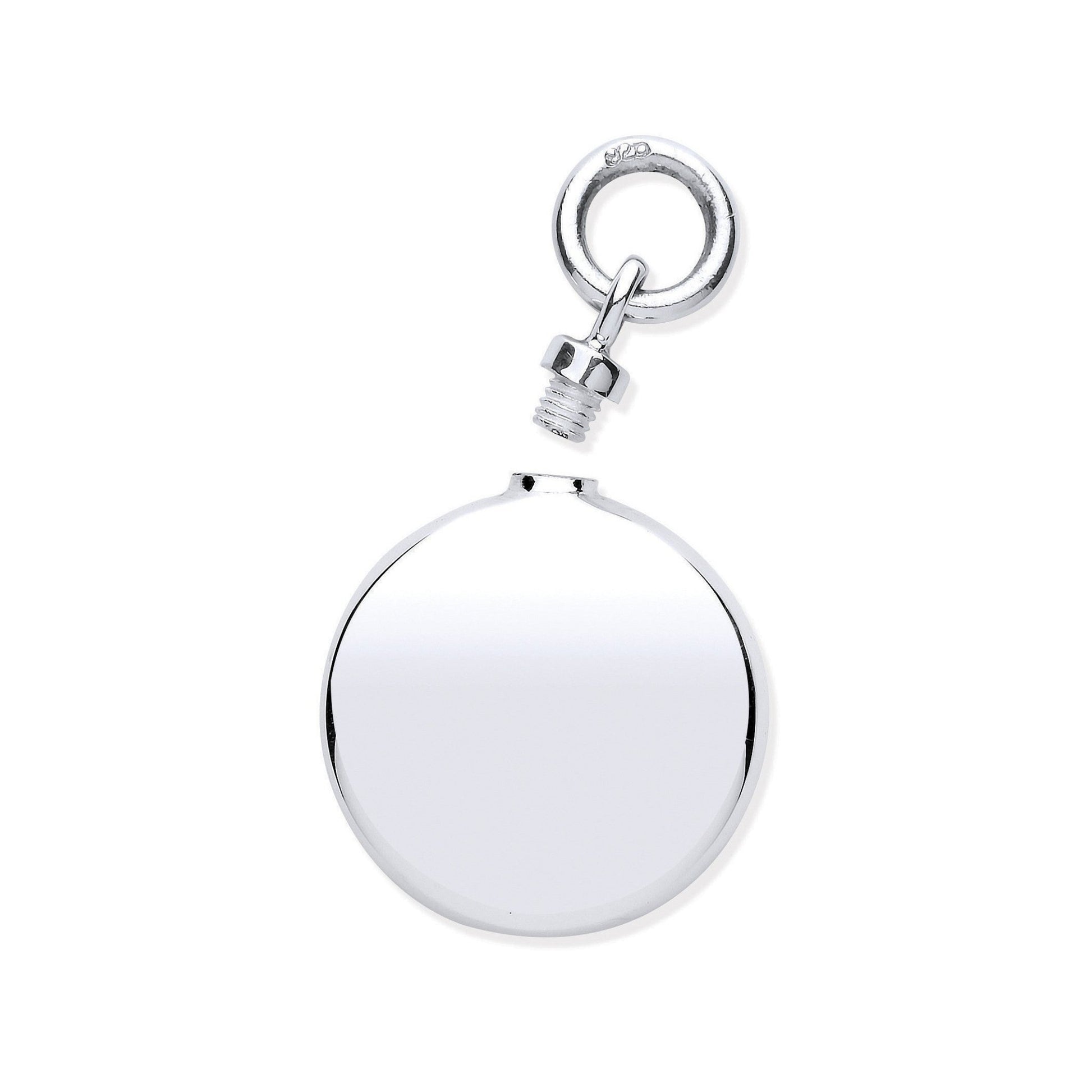 925 Sterling Silver Perfume/Ashes Round Holder Pendant - FJewellery