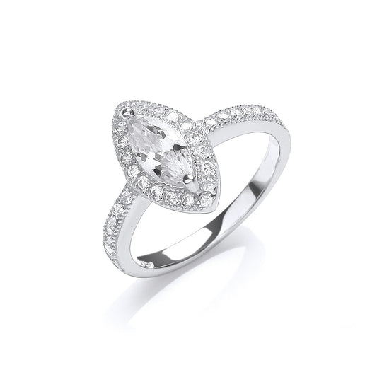 925 Sterling Silver Set Cz Ring - FJewellery