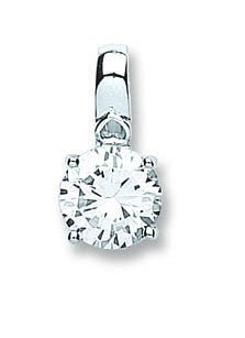 925 Sterling Silver Single Stone Claw Set Cz Pendant - FJewellery